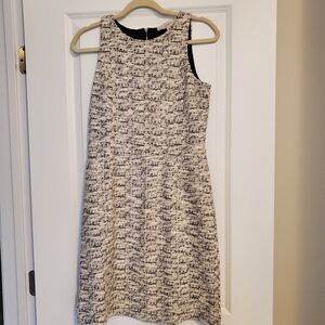 LOFT Black and White Halter Sheath Dress